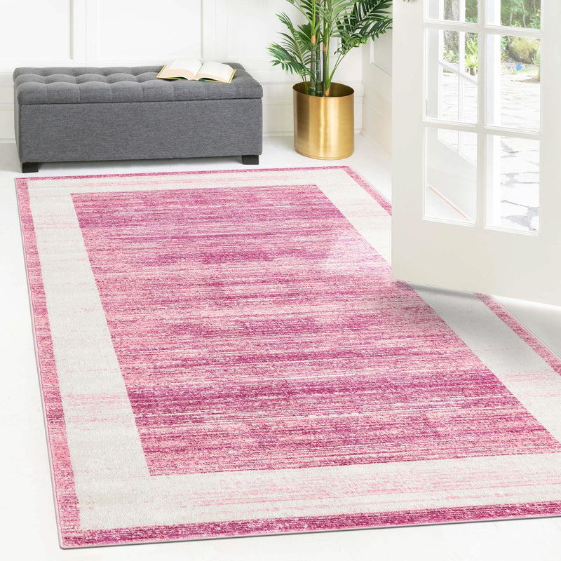 Metro Heights Collection Area Rug - Park Rectangle Pink lifestyle 53