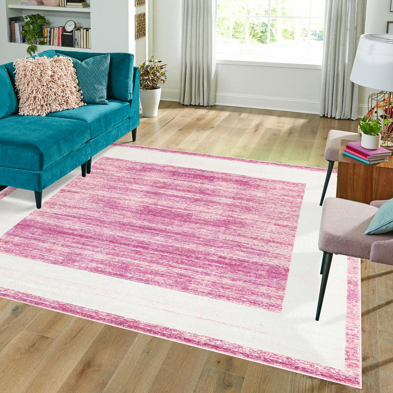Metro Heights Collection Area Rug - Park Square Pink lifestyle 151