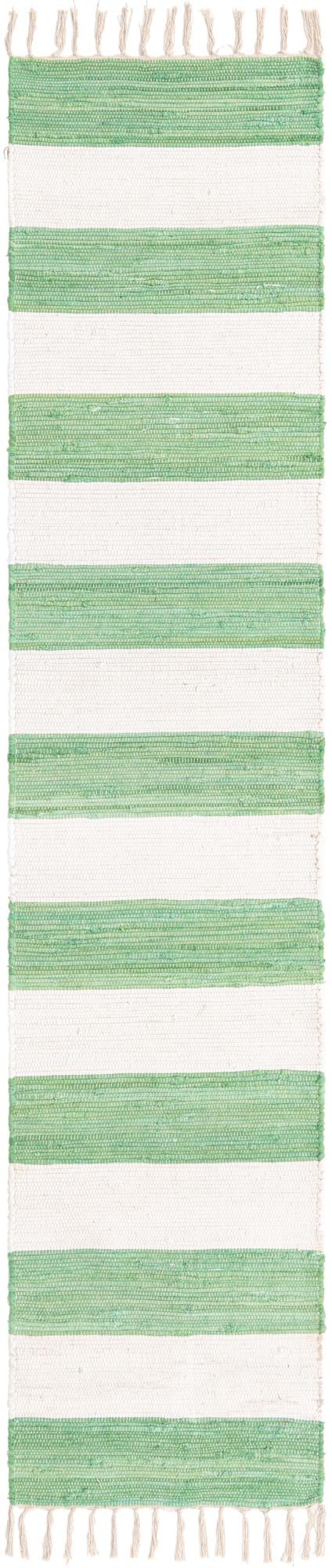 Tassel Trail Collection Area Rug - Pathway (Green and Ivory) Runner Green and Ivory lifestyle 25