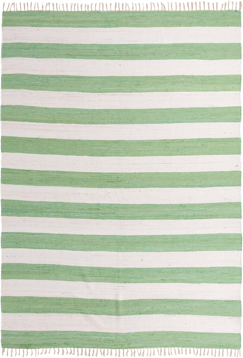 Tassel Trail Collection Area Rug - Pathway (Green and Ivory) Rectangle Green and Ivory lifestyle 2
