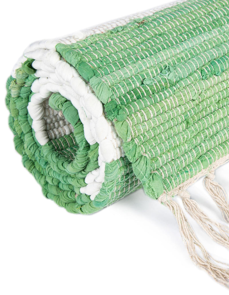 Tassel Trail Collection Area Rug - Pathway (Green and Ivory) Rectangle Green and Ivory lifestyle 20