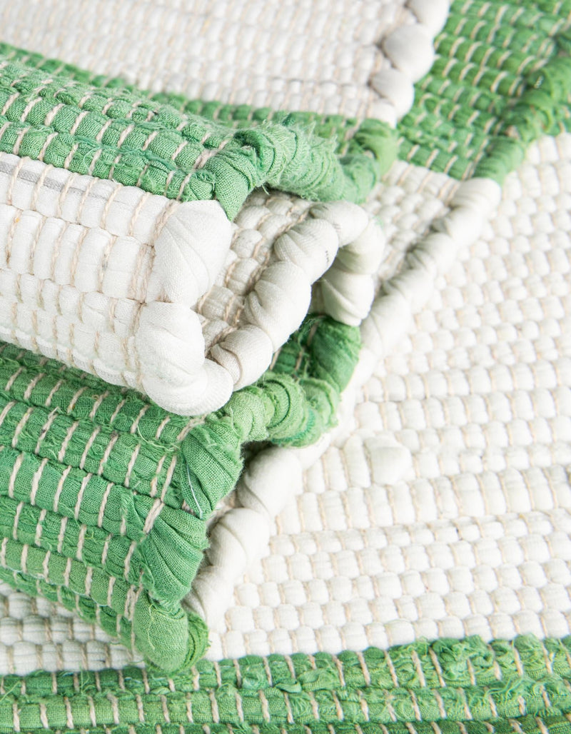 Tassel Trail Collection Area Rug - Pathway (Green and Ivory) Rectangle Green and Ivory lifestyle 21
