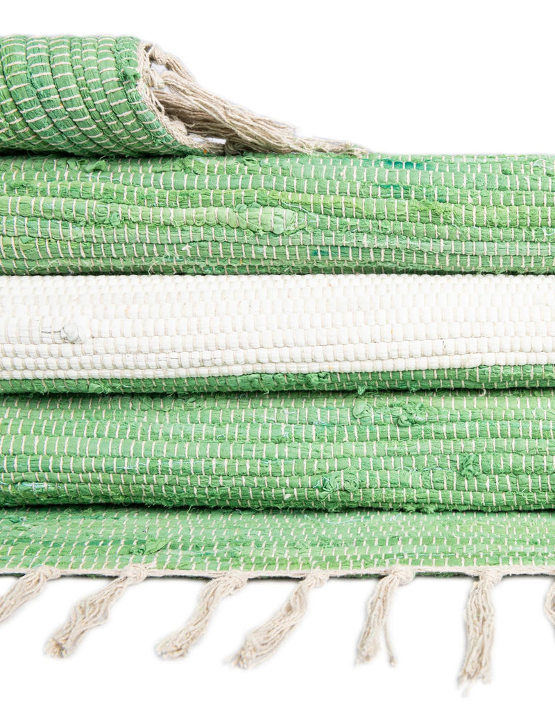 Tassel Trail Collection Area Rug - Pathway (Green and Ivory) Rectangle Green and Ivory lifestyle 22
