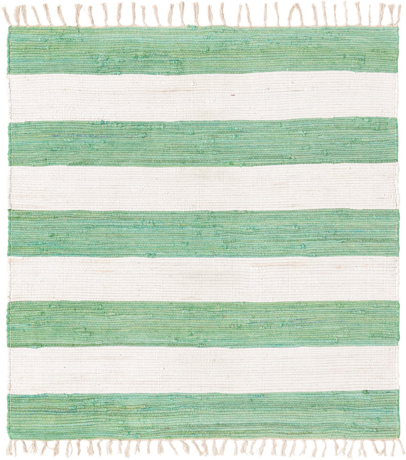 Tassel Trail Collection Area Rug - Pathway (Green and Ivory) Square Green and Ivory lifestyle 26