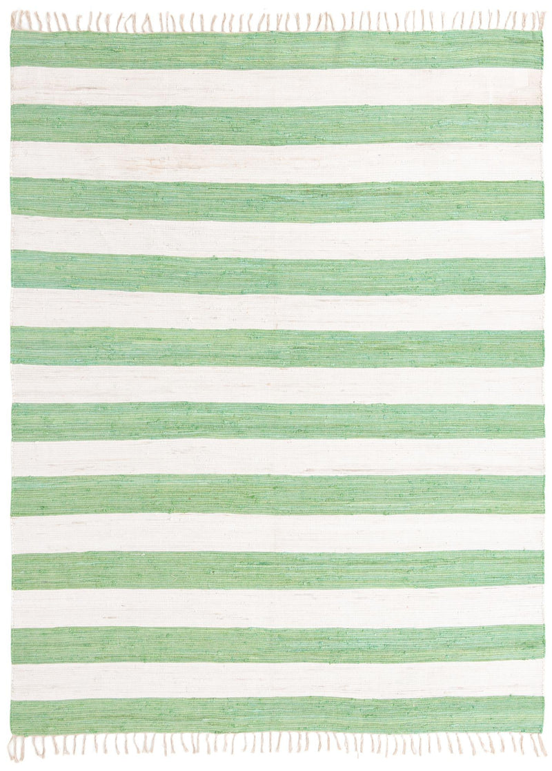Tassel Trail Collection Area Rug - Pathway (Green and Ivory) Rectangle Green and Ivory Main