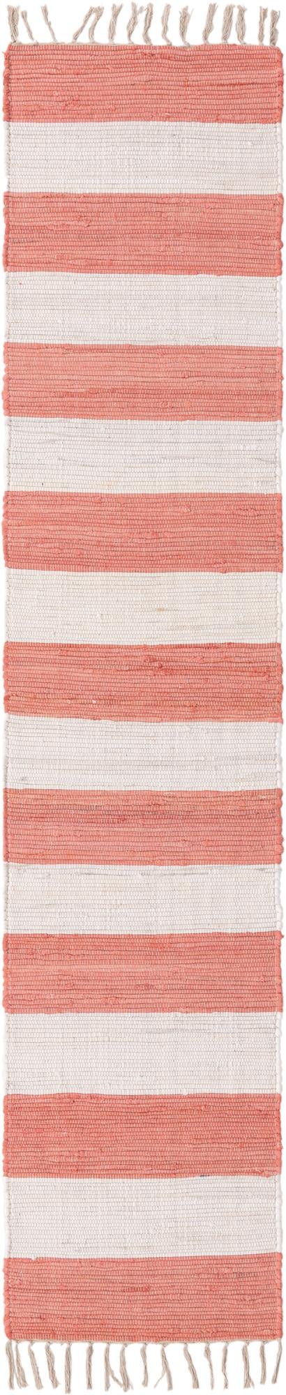 Tassel Trail Collection Area Rug - Pathway (Coral and Ivory) Runner Coral and Ivory lifestyle 26