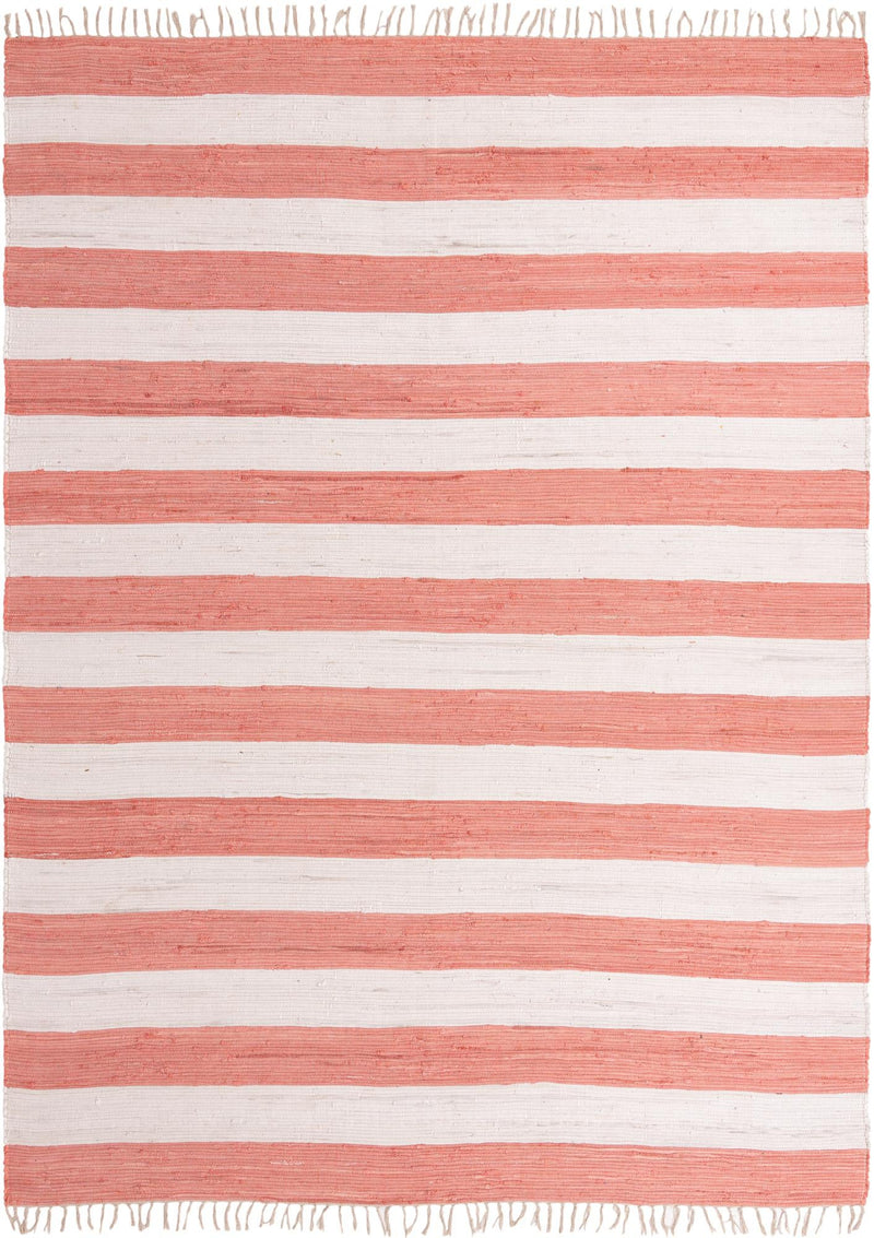 Tassel Trail Collection Area Rug - Pathway (Coral and Ivory) Rectangle Coral and Ivory lifestyle 2
