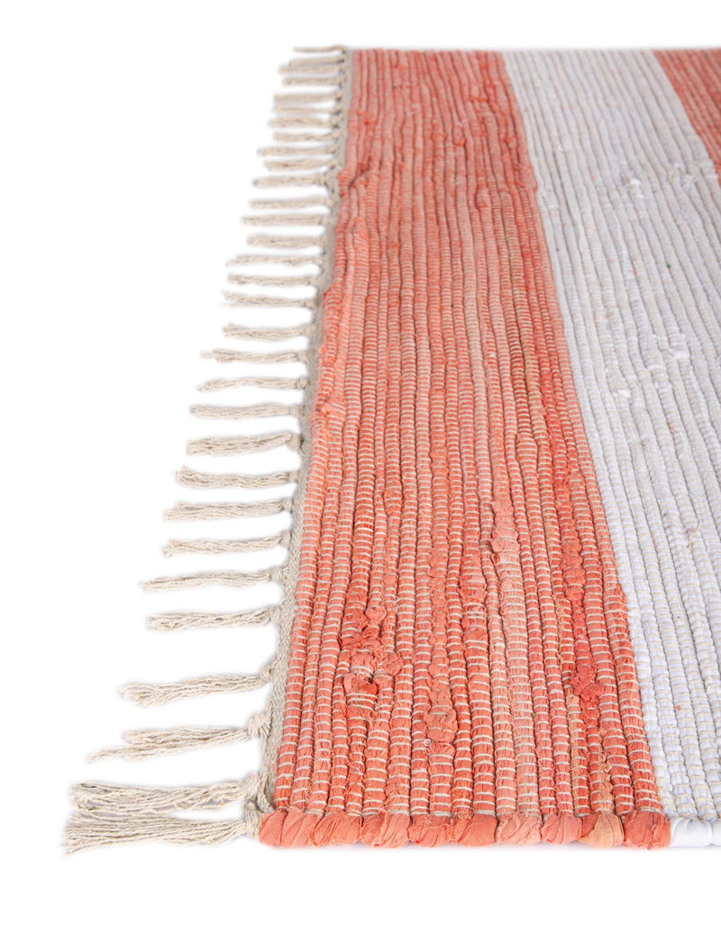 Tassel Trail Collection Area Rug - Pathway (Coral and Ivory) Rectangle Coral and Ivory lifestyle 14