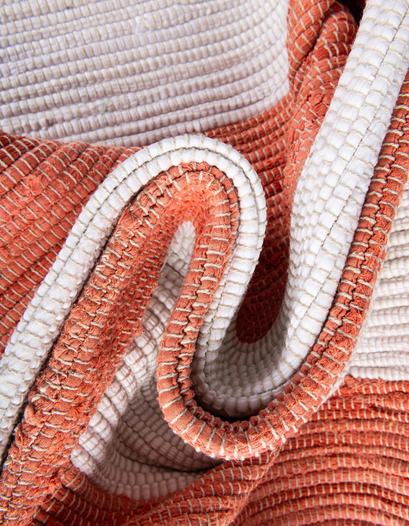 Tassel Trail Collection Area Rug - Pathway (Coral and Ivory) Rectangle Coral and Ivory lifestyle 15