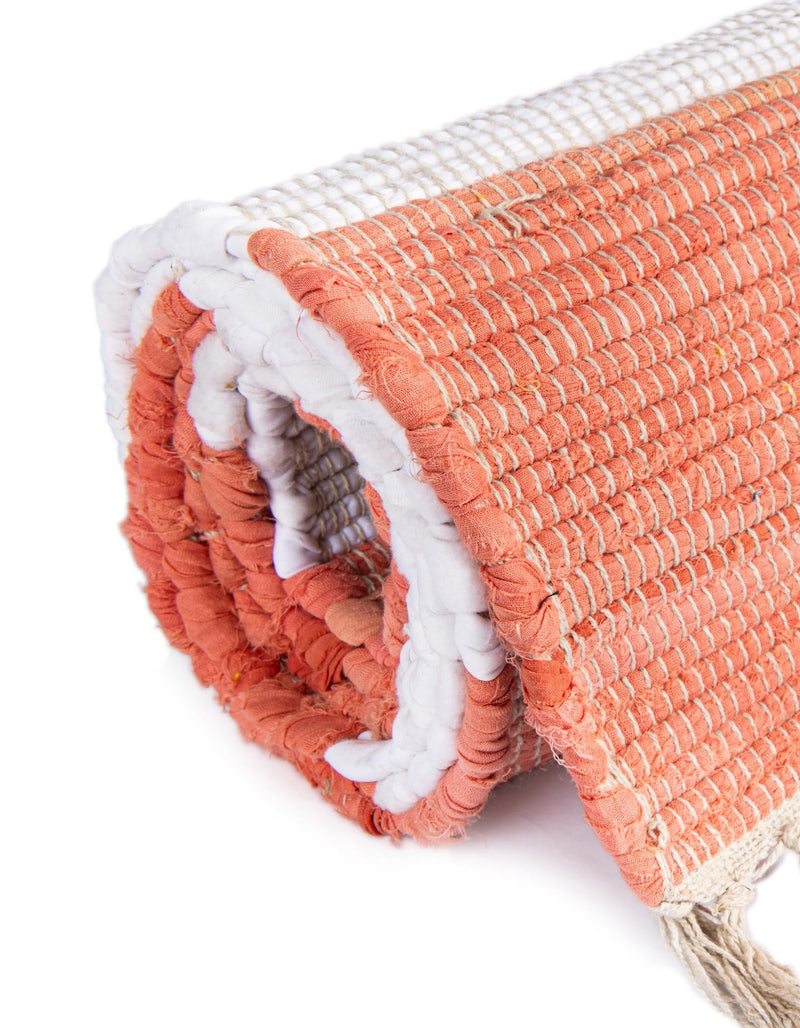 Tassel Trail Collection Area Rug - Pathway (Coral and Ivory) Rectangle Coral and Ivory lifestyle 19