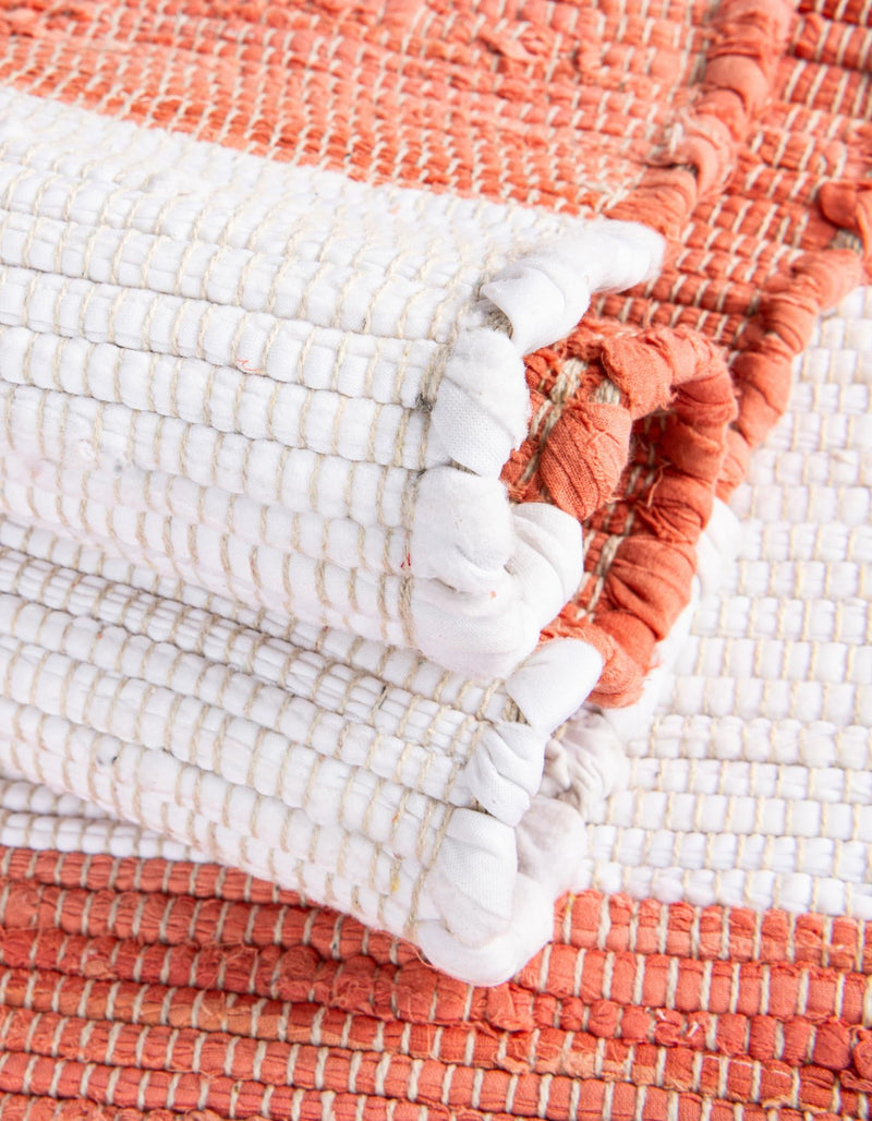 Tassel Trail Collection Area Rug - Pathway (Coral and Ivory) Rectangle Coral and Ivory lifestyle 20