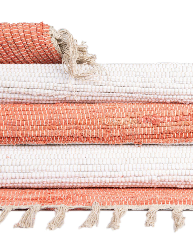 Tassel Trail Collection Area Rug - Pathway (Coral and Ivory) Rectangle Coral and Ivory lifestyle 21