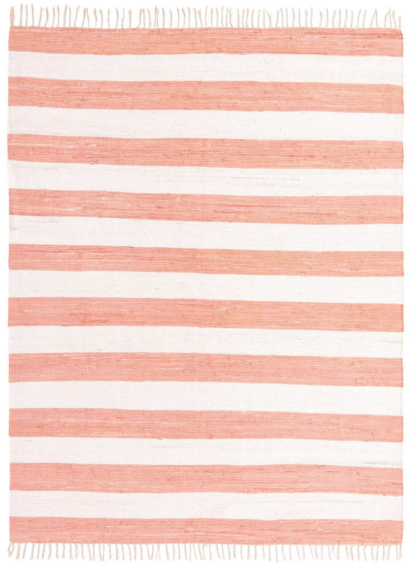 Tassel Trail Collection Area Rug - Pathway (Coral and Ivory) Rectangle Coral and Ivory Main