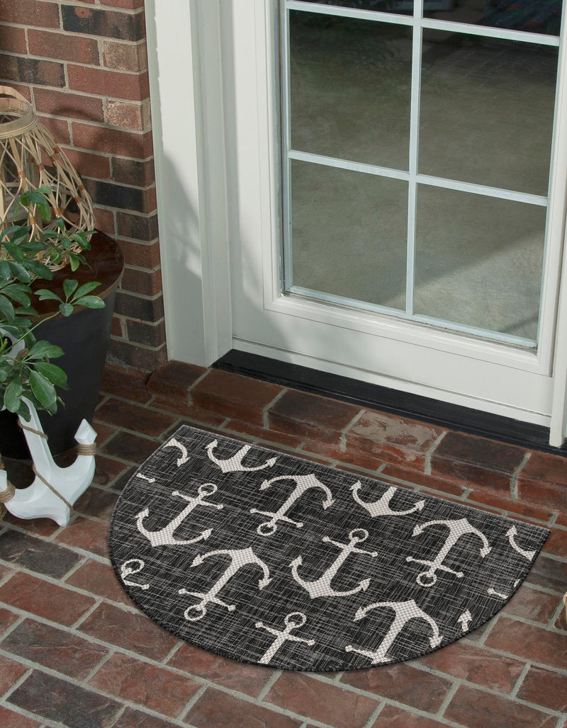 Seaside Haven Rugs Collection Area Rug - Sapphire (Charcoal) Hearth Charcoal lifestyle 0