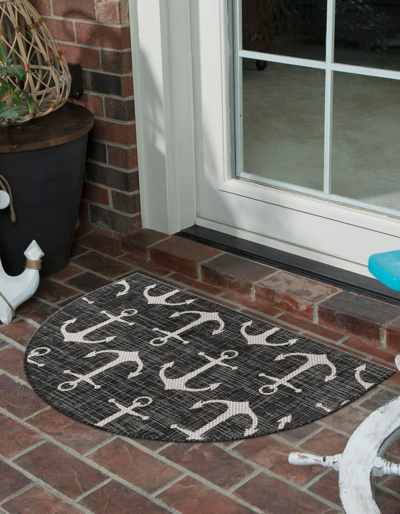 Seaside Haven Rugs Collection Area Rug - Sapphire (Charcoal) Hearth Charcoal lifestyle 2