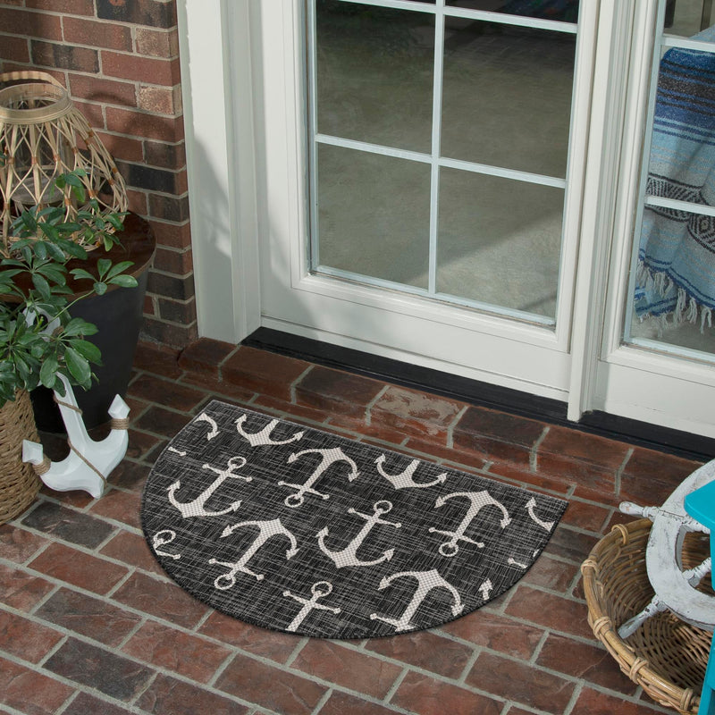 Seaside Haven Rugs Collection Area Rug - Sapphire (Charcoal) Hearth Charcoal lifestyle 13