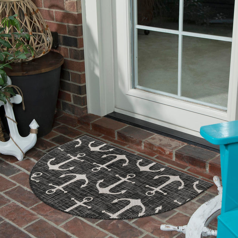 Seaside Haven Rugs Collection Area Rug - Sapphire (Charcoal) Hearth Charcoal lifestyle 14