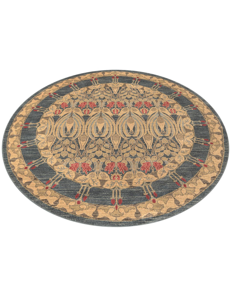 Chelsea Elegance Collection Area Rug - Brompton (Navy Blue) Round Navy Blue lifestyle 70