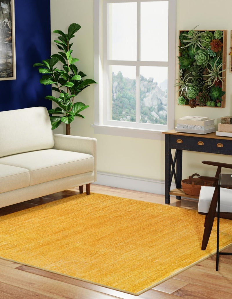 Bloomsbury Elegance Collection Area Rug - Kensington (Yellow) Square Yellow lifestyle 23