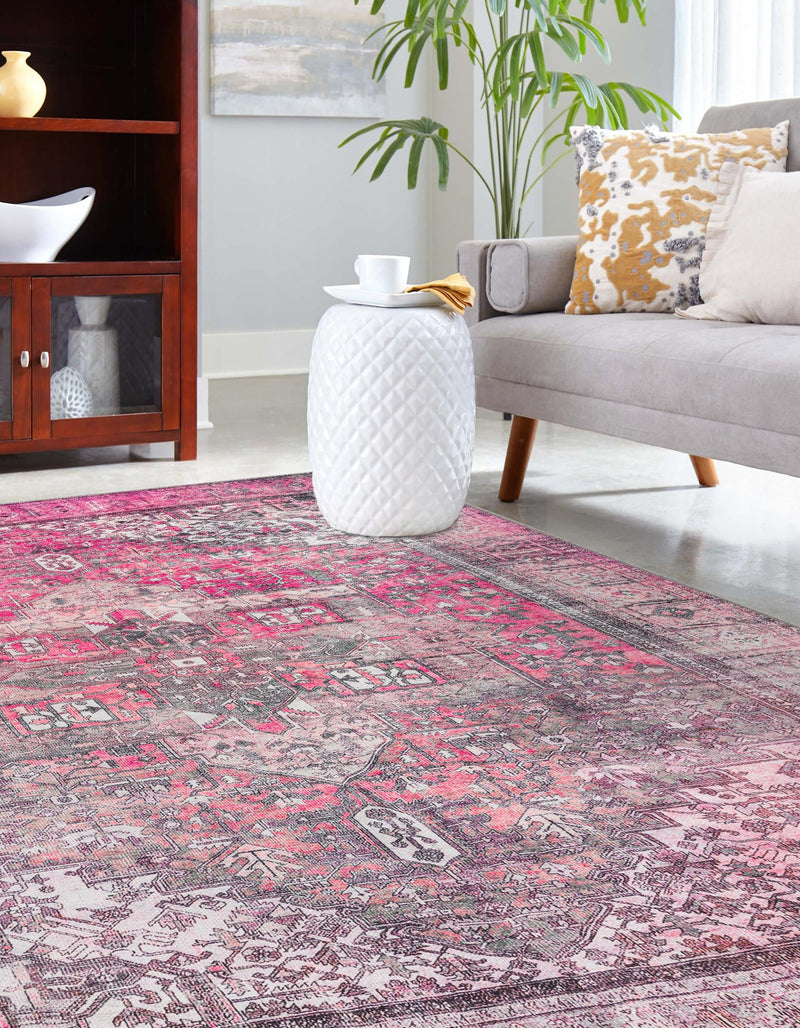 Heritage Elegance Collection Area Rug - Windsor (Pink) Rectangle Pink lifestyle 3