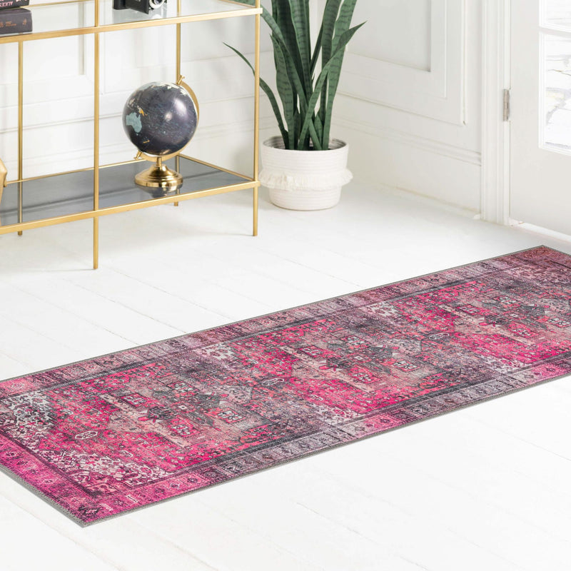 Heritage Elegance Collection Area Rug - Windsor (Pink) Runner Pink lifestyle 72