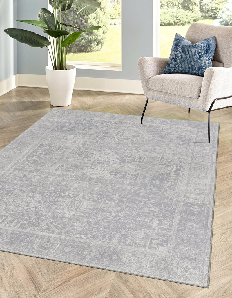 Heritage Elegance Collection Area Rug - Windsor (Gray) Rectangle Gray lifestyle 2