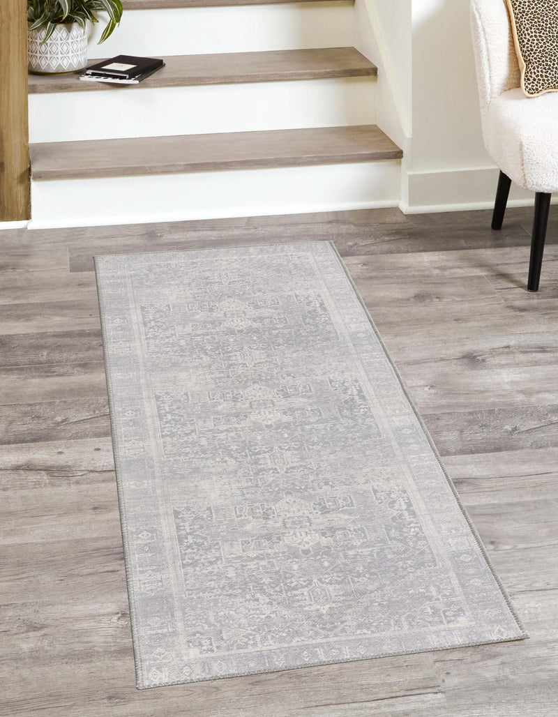 Heritage Elegance Collection Area Rug - Windsor (Gray) Runner Gray lifestyle 21