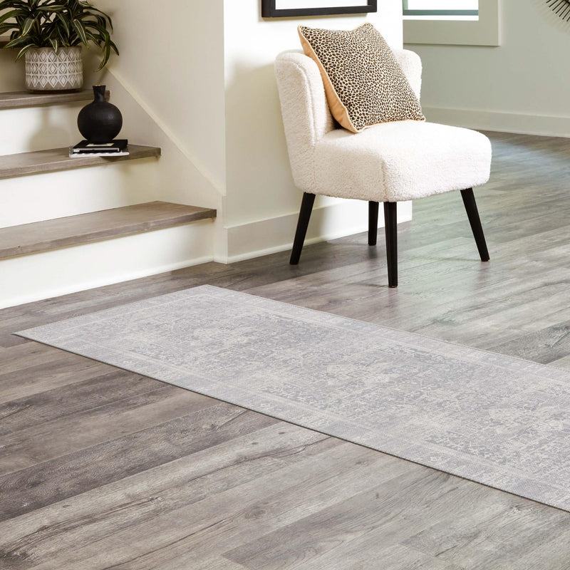 Heritage Elegance Collection Area Rug - Windsor (Gray) Runner Gray lifestyle 73