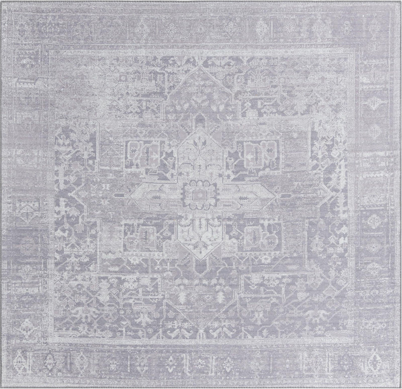 Heritage Elegance Collection Area Rug - Windsor (Gray) Square Gray lifestyle 19