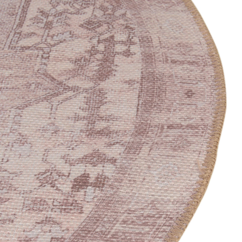 Heritage Elegance Collection Area Rug - Windsor (Beige) Round Beige lifestyle 37