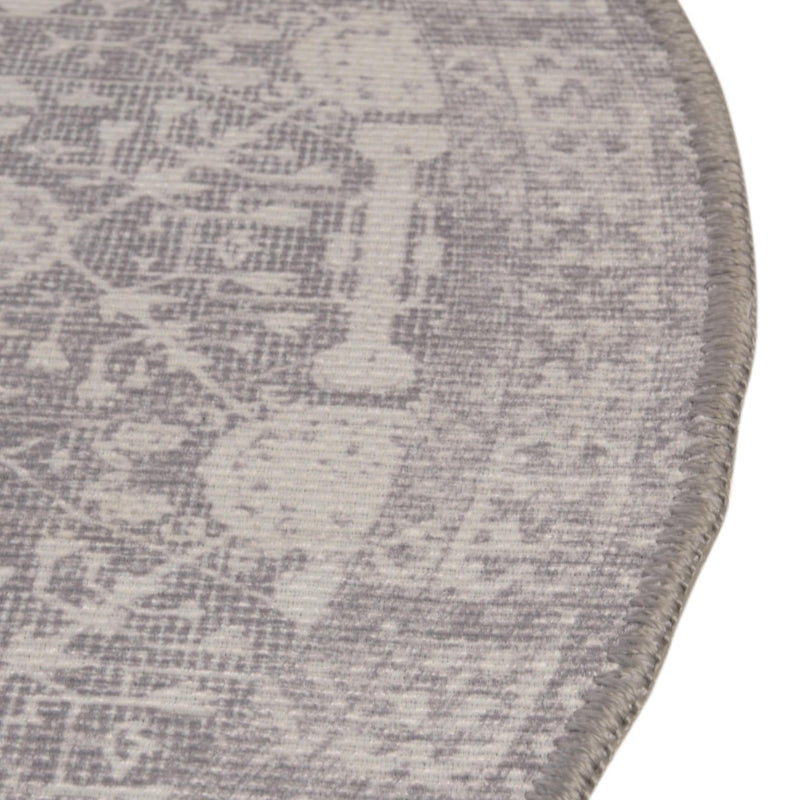Heritage Elegance Collection Area Rug - Chatsworth Round Gray lifestyle 60