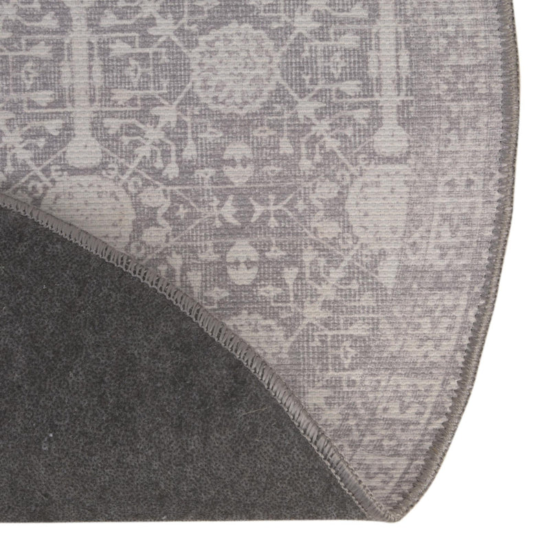 Heritage Elegance Collection Area Rug - Chatsworth Round Gray lifestyle 70