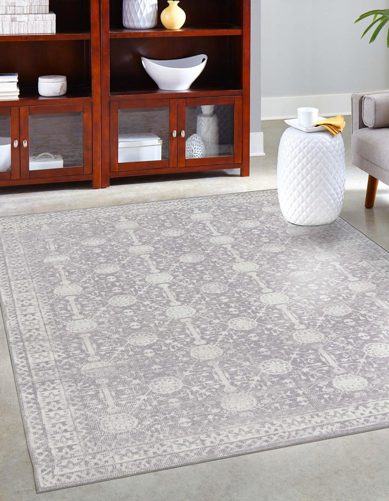 Heritage Elegance Collection Area Rug - Chatsworth Rectangle Gray lifestyle 5