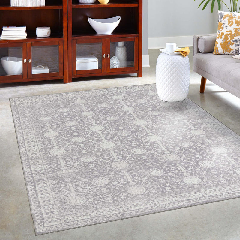 Heritage Elegance Collection Area Rug - Chatsworth Rectangle Gray lifestyle 33