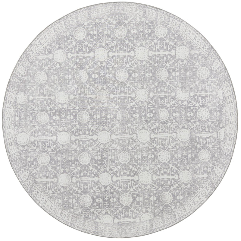 Heritage Elegance Collection Area Rug - Chatsworth Round Gray lifestyle 35
