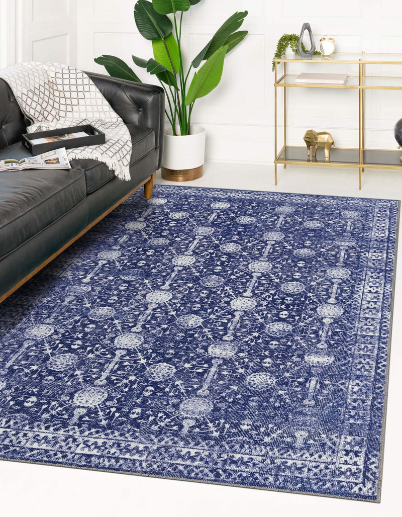 Heritage Elegance Collection Area Rug - Chatsworth Rectangle Navy Blue lifestyle 4