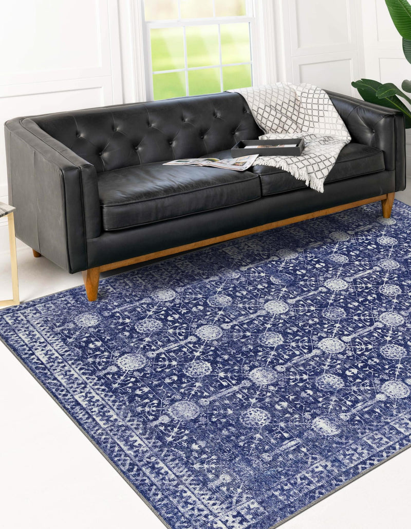 Heritage Elegance Collection Area Rug - Chatsworth Rectangle Navy Blue lifestyle 6