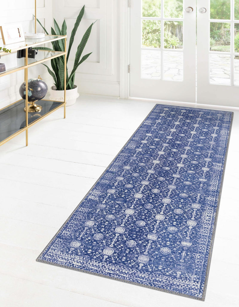 Heritage Elegance Collection Area Rug - Chatsworth Runner Navy Blue lifestyle 50