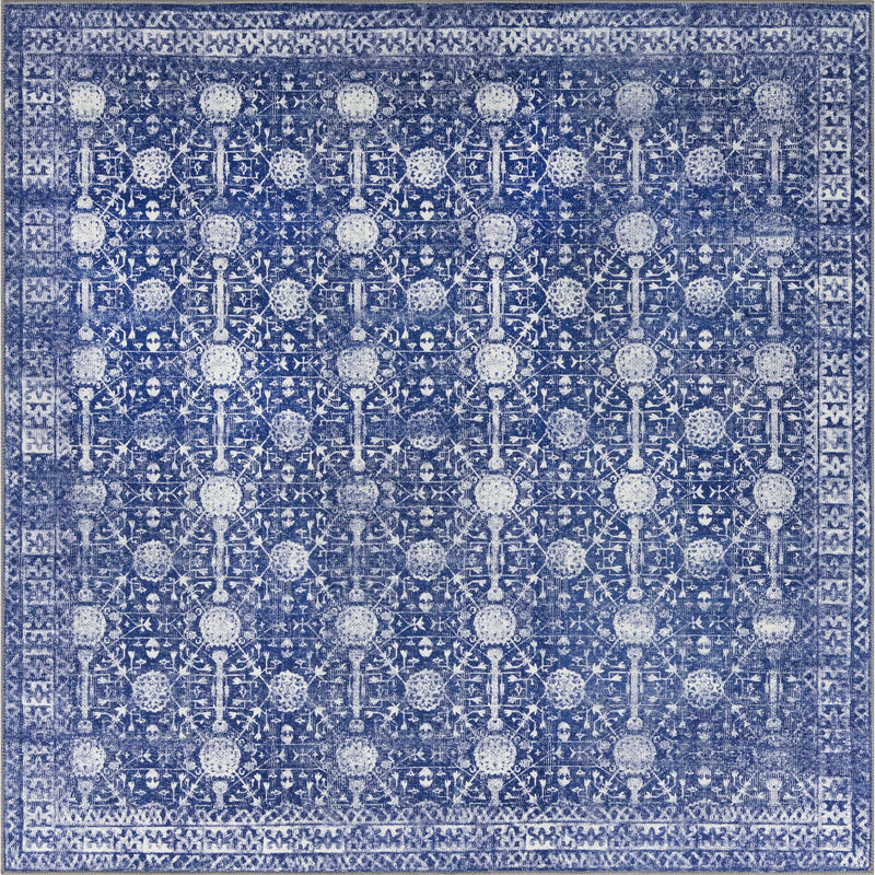 Heritage Elegance Collection Area Rug - Chatsworth Square Navy Blue lifestyle 36