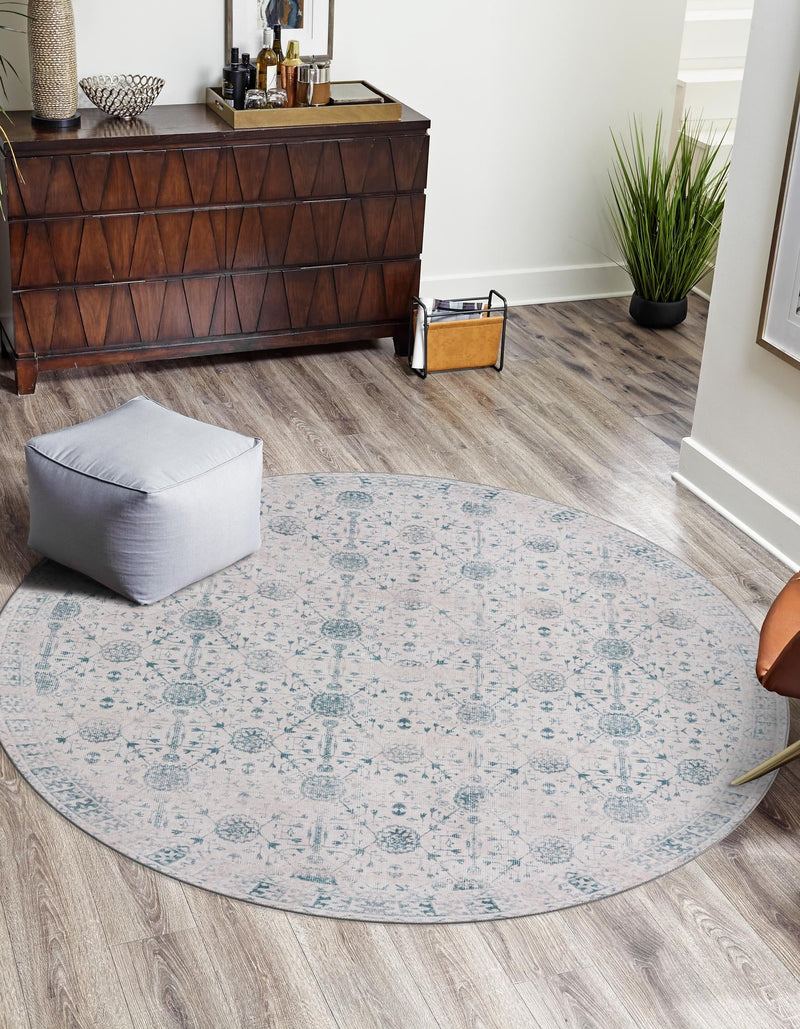 Heritage Elegance Collection Area Rug - Chatsworth Round Ivory lifestyle 39