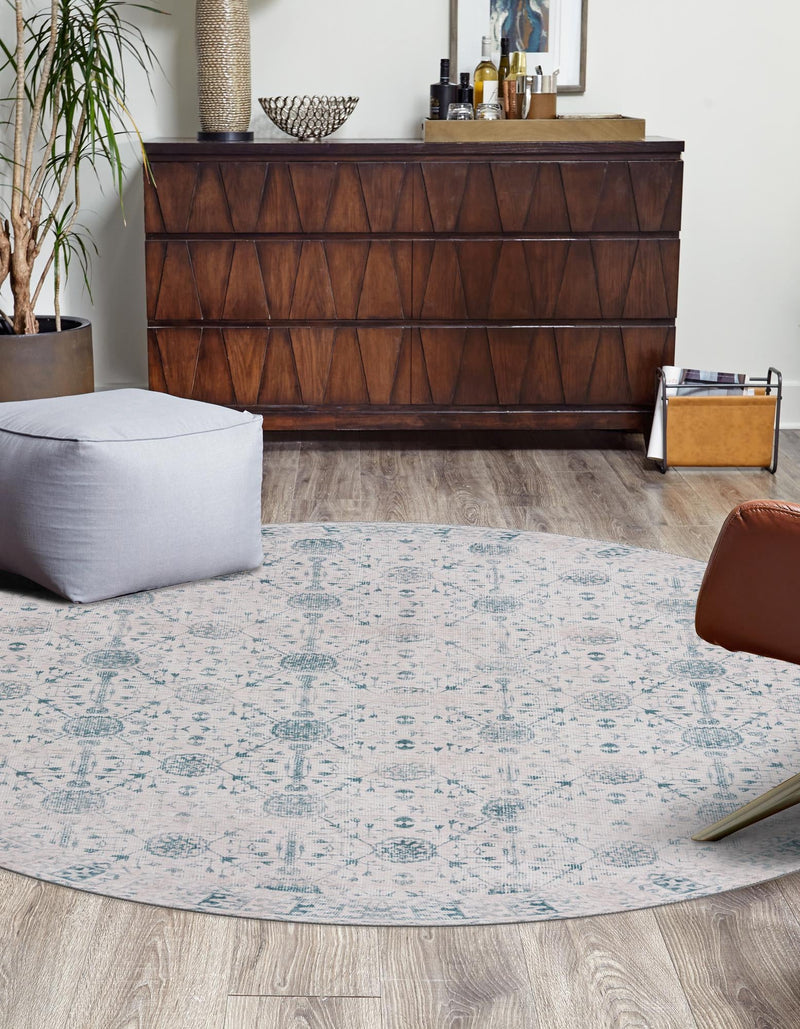 Heritage Elegance Collection Area Rug - Chatsworth Round Ivory lifestyle 44