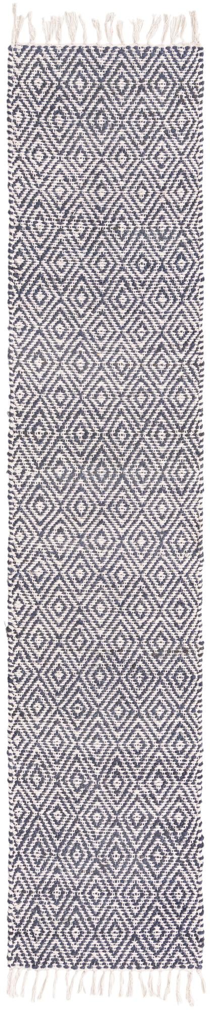 Woven Seaside Jute Collection Area Rug - Marina Runner White Navy lifestyle 49