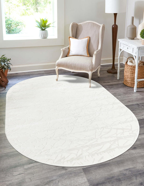 Bloomsbury Elegance Collection Area Rug - Soho Oval Ivory lifestyle 54