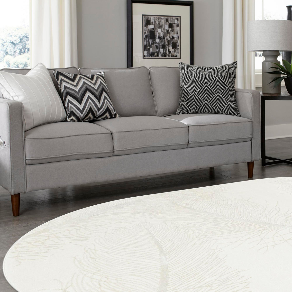 Bloomsbury Elegance Collection Area Rug - Westminster Oval Ivory lifestyle 117