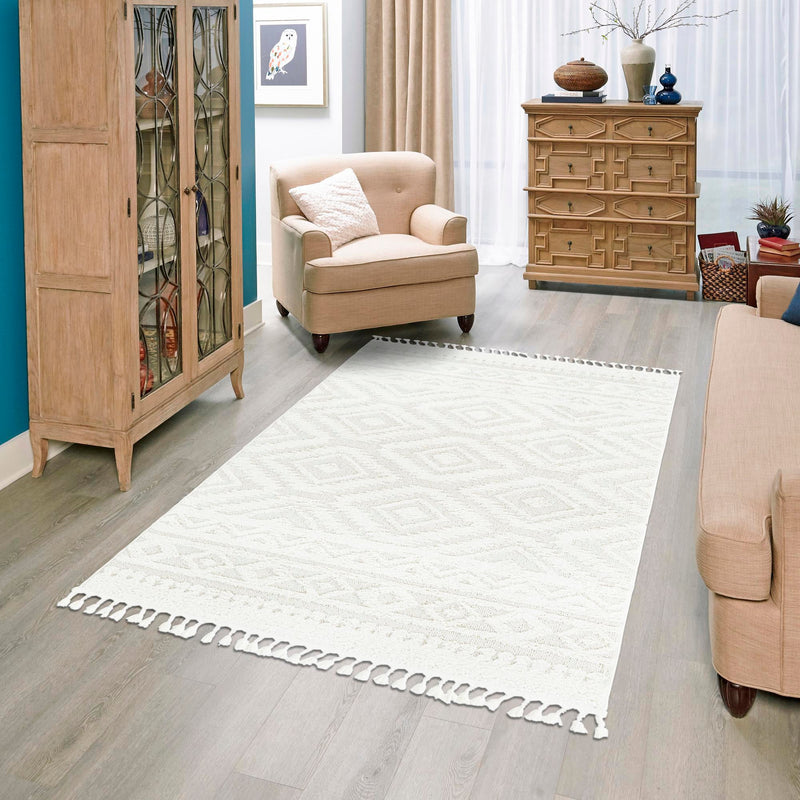 Sahara Chic Collection Area Rug - Fez Rectangle Ivory lifestyle 70