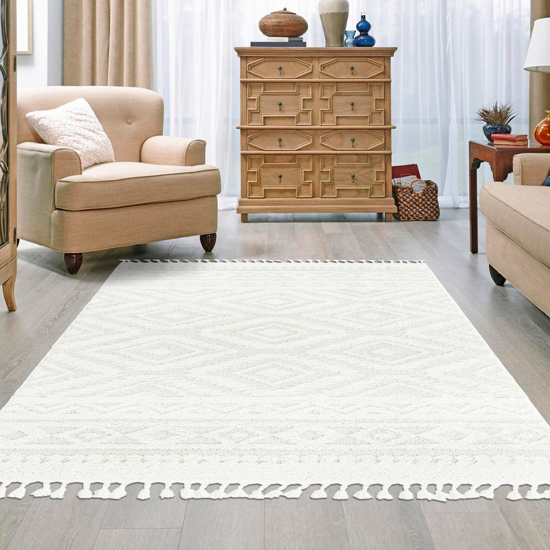 Sahara Chic Collection Area Rug - Fez Rectangle Ivory lifestyle 75