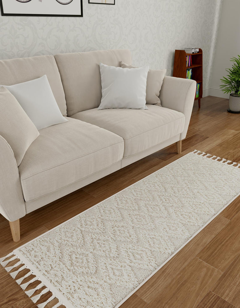 Sahara Chic Collection Area Rug - Fez Runner Ivory lifestyle 109