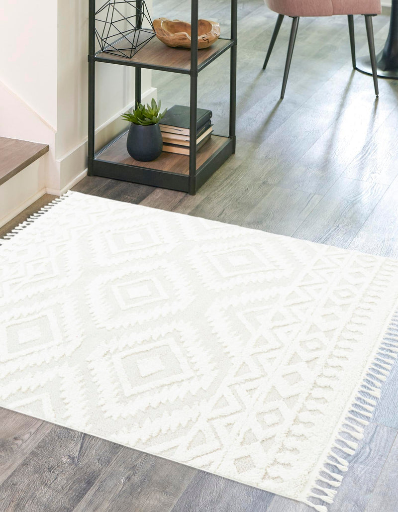 Sahara Chic Collection Area Rug - Fez Square Ivory lifestyle 93