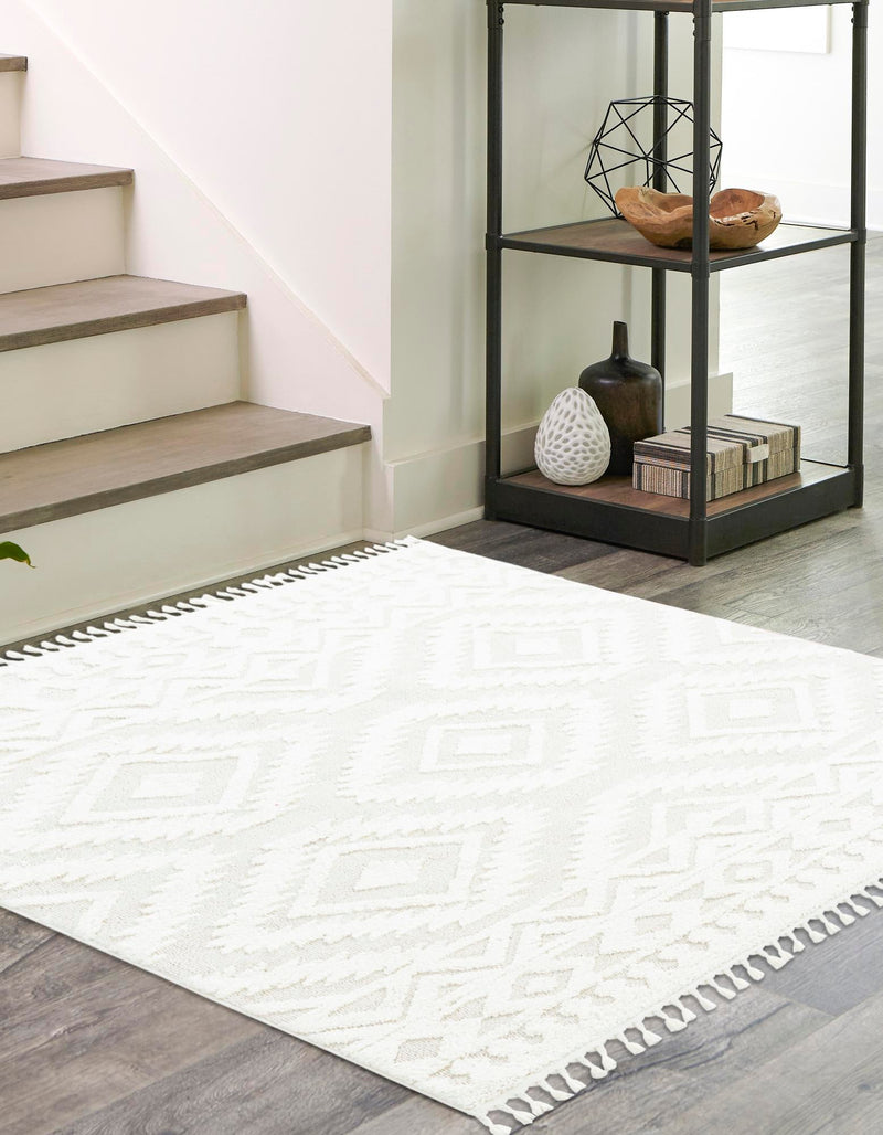 Sahara Chic Collection Area Rug - Fez Square Ivory lifestyle 102