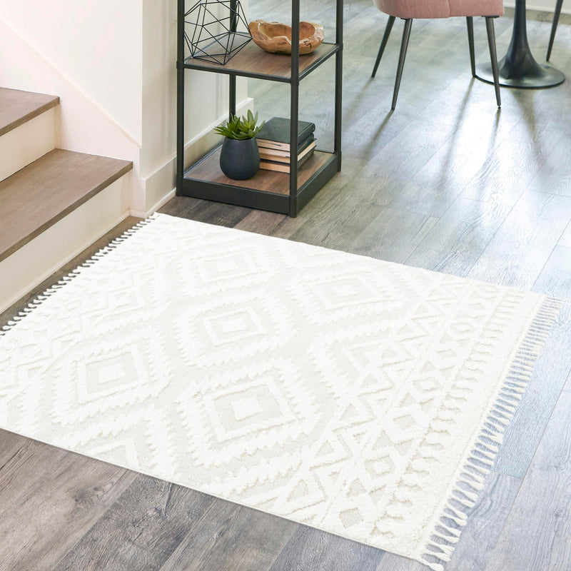 Sahara Chic Collection Area Rug - Fez Square Ivory lifestyle 218